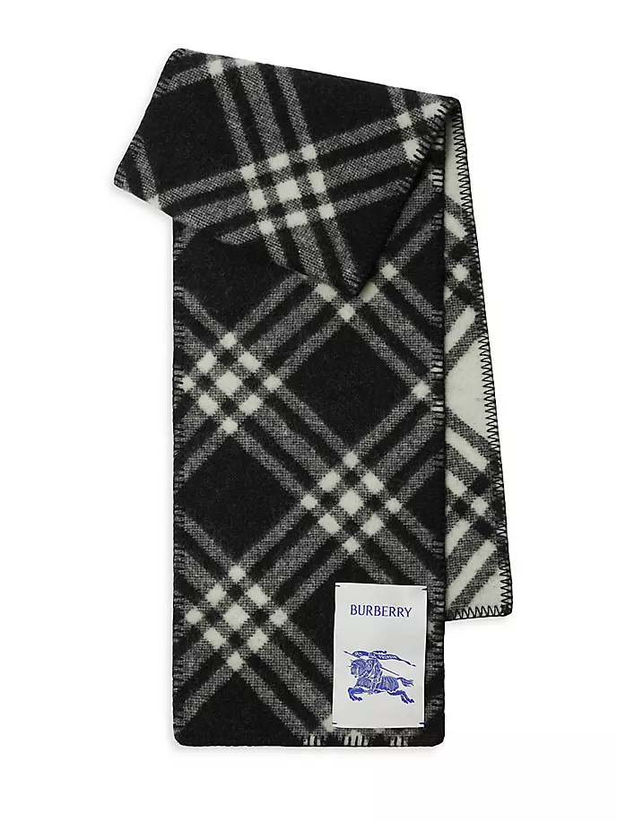 

Шерстяной шарф в клетку Tri-Bar Burberry, черный