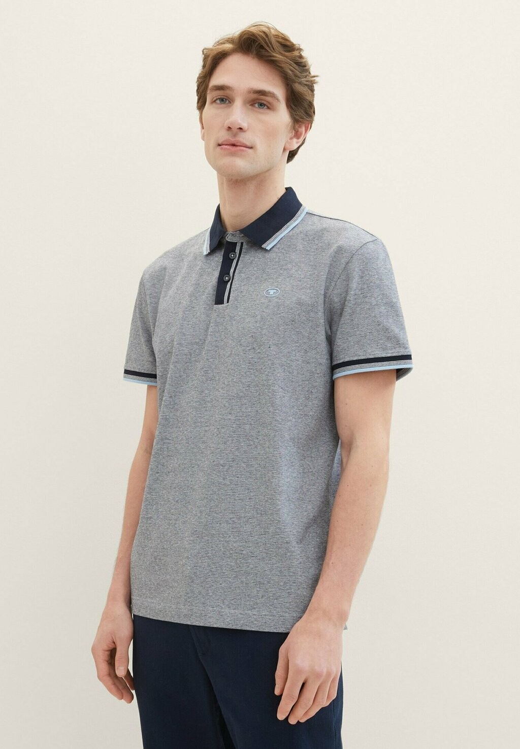 

Рубашка-поло TOM TAILOR, цвет navy white two tone pique
