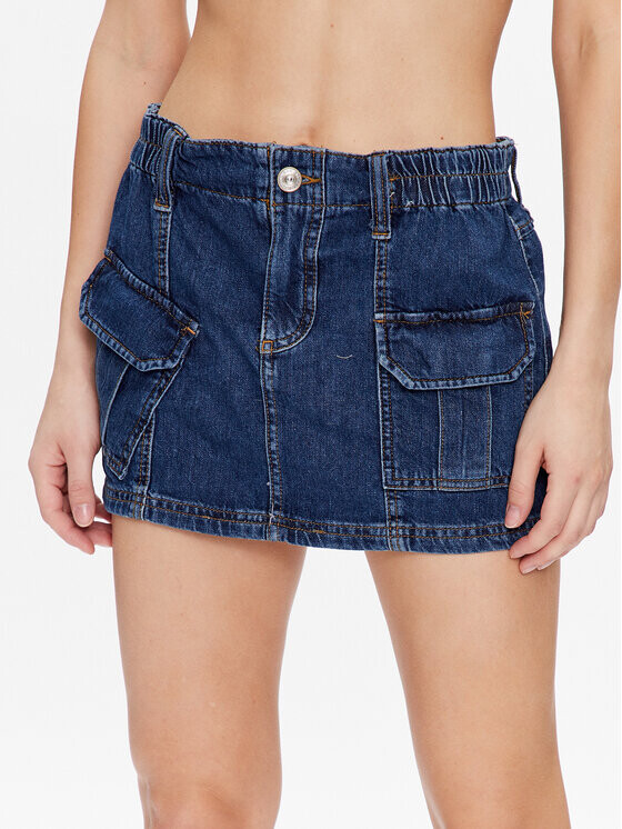 

Мини-юбка женственного кроя Bdg Urban Outfitters, синий