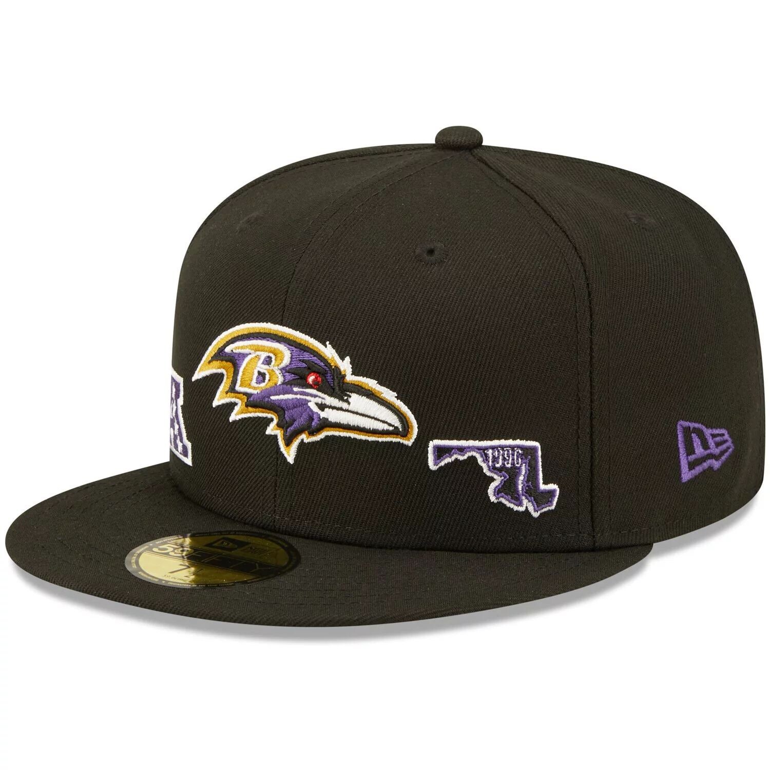 

Мужская приталенная шляпа New Era Black Baltimore Ravens Identity 59FIFTY