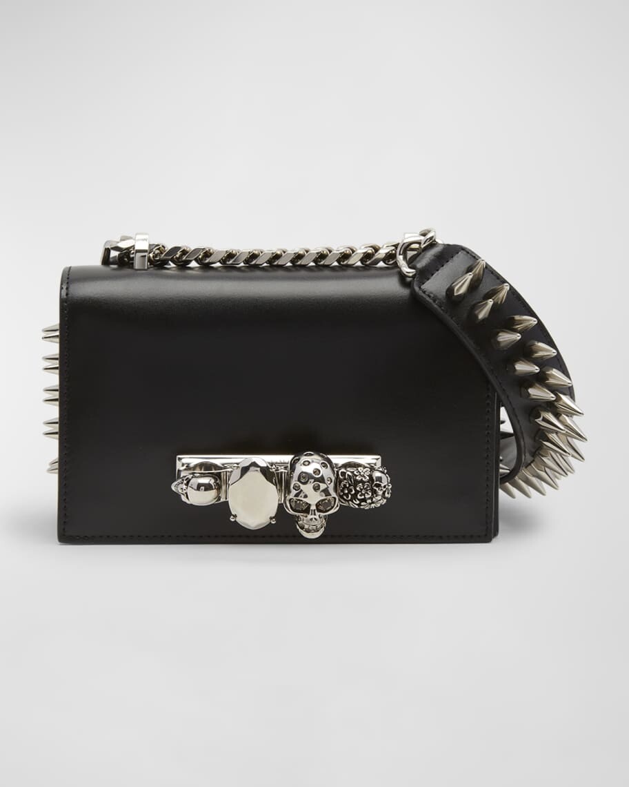 

Миниатюрная кожаная сумка через плечо Skull Spike Alexander McQueen