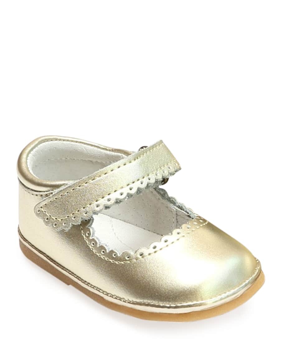 

Cara для девочек с зубчатой ​​металлической кожей Mary Jane, Baby L'Amour Shoes