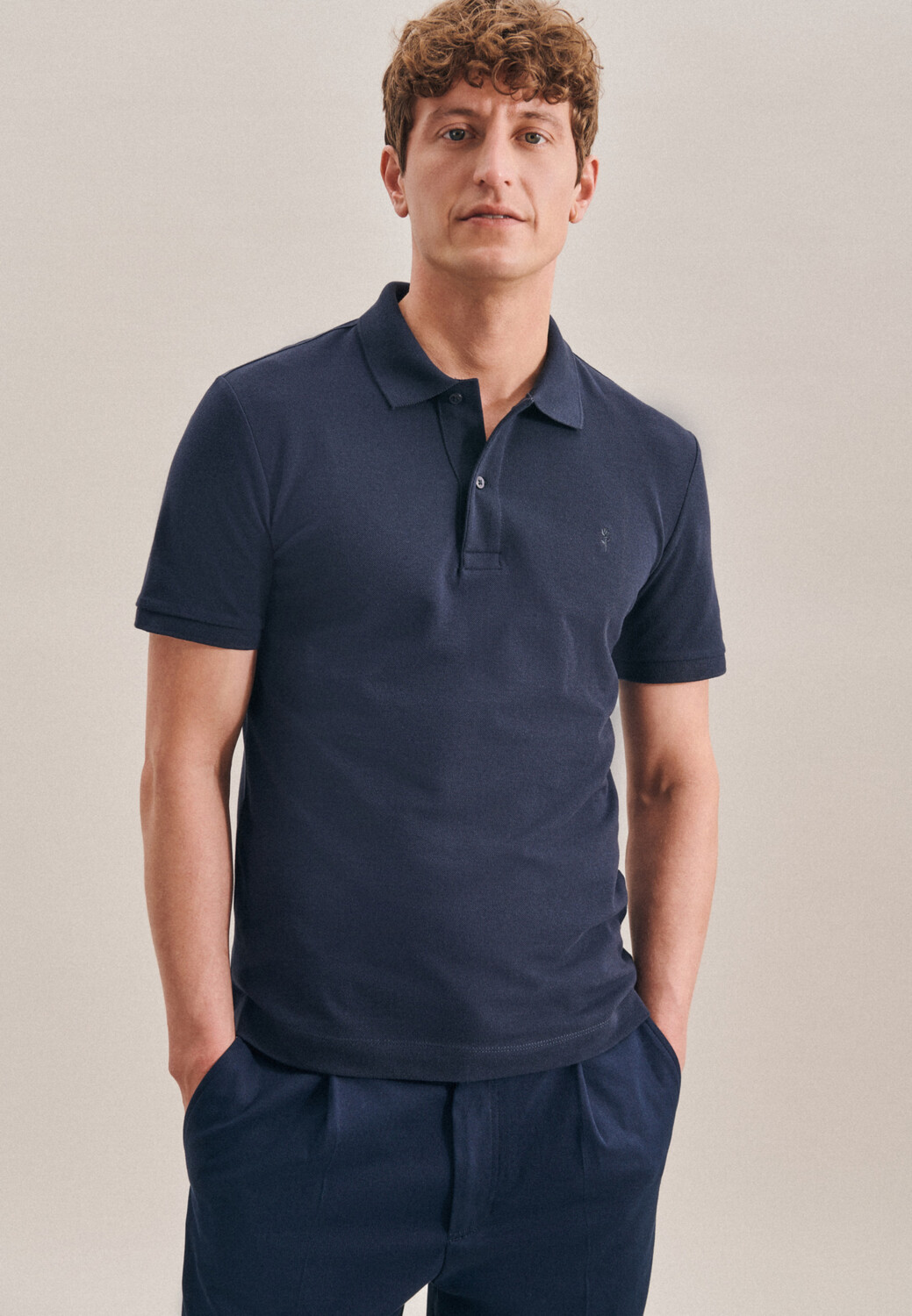 

Поло Seidensticker Polo Shirt Slim, темно-синий