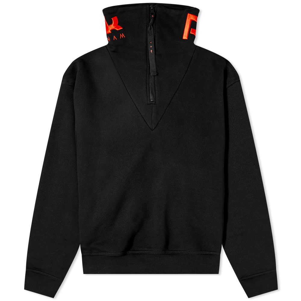 

Джемпер Reebok Logo Cowl Neck, черно-оранжевый, Черный