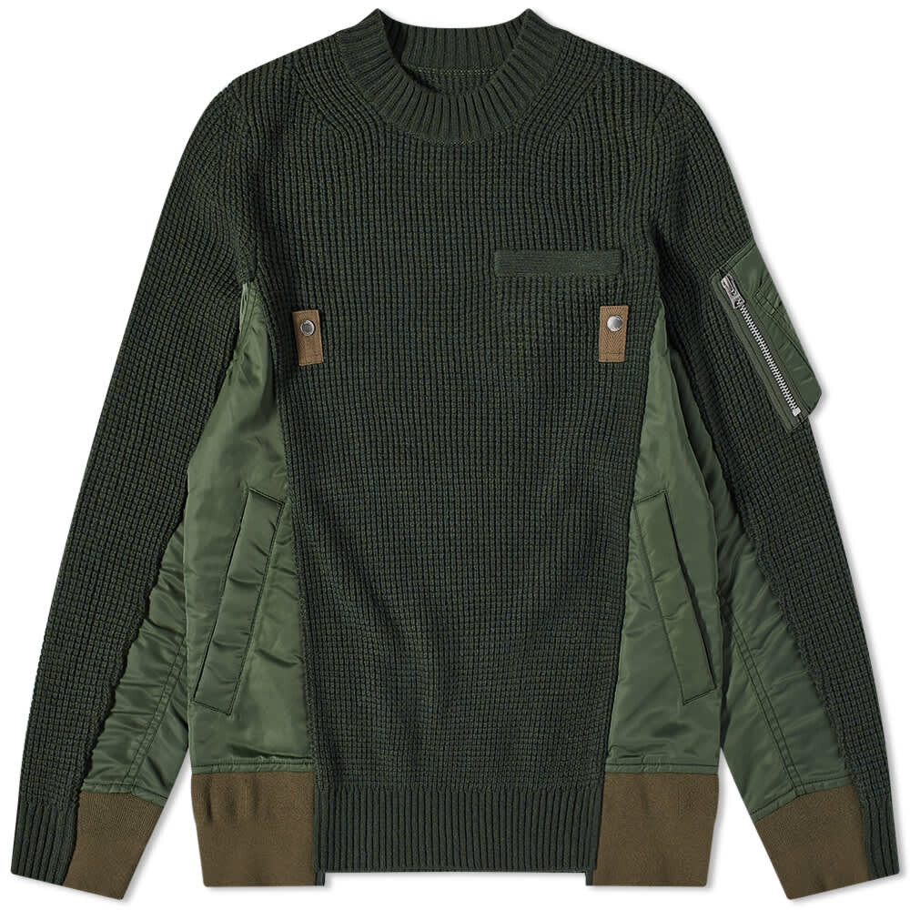 

Джемпер Sacai MA-1 Wool Crew Knit, Серый