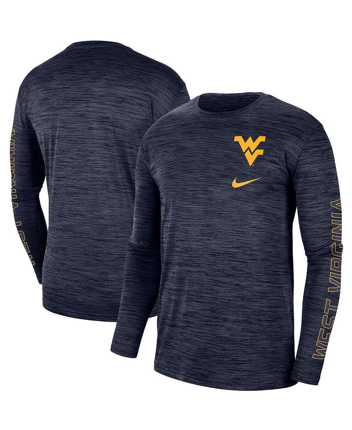

Мужская темно-синяя футболка с длинным рукавом west virginia mountaineers velocity legend team performance Nike, синий