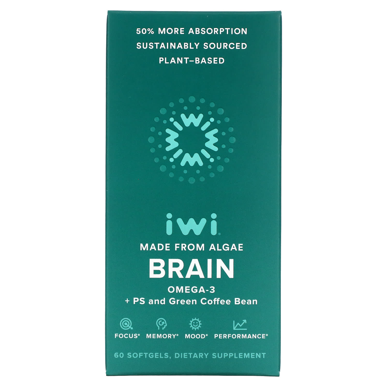 Омега-3 + PS iWi и зеленые кофейные зерна, 60 мягких таблеток iwi мультивитамины для мужчин омега 3 120 мягких таблеток
