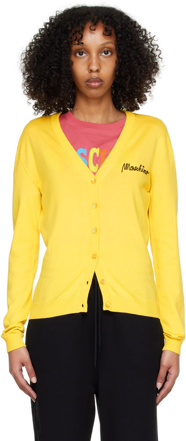 

Желтый хлопковый кардиган Moschino