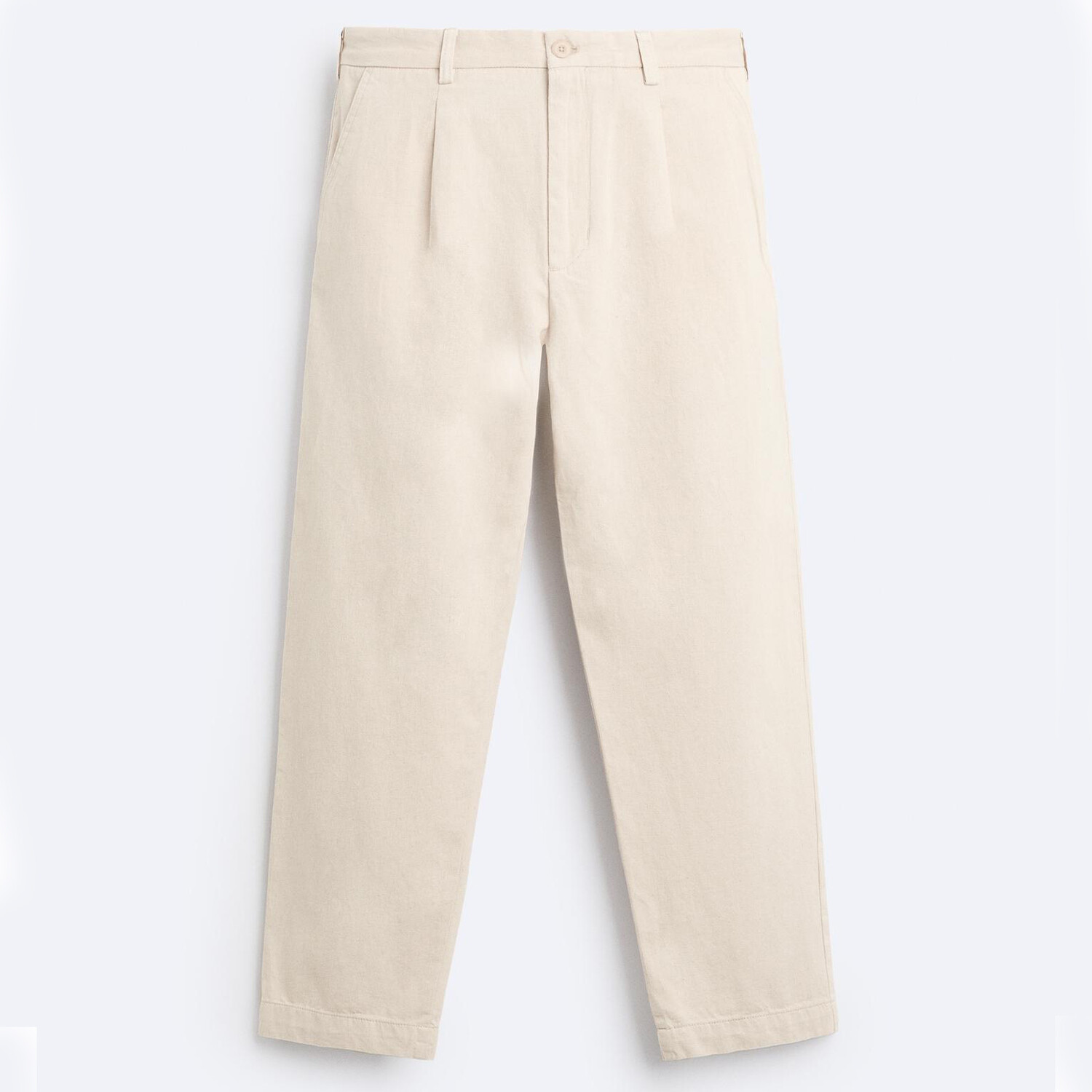 

Брюки Zara Cotton - Linen, светло-бежевый