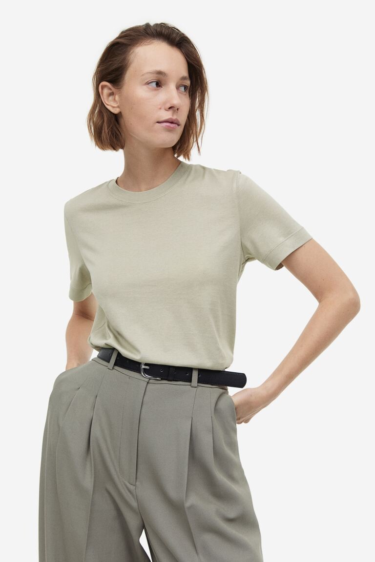 

Шелковая футболка H&M, светло-зеленый