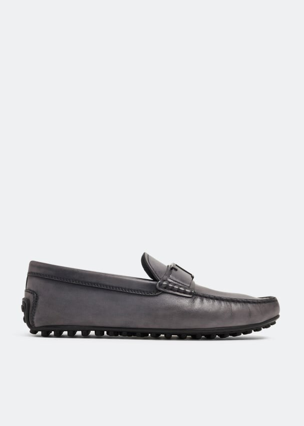 цена Лоферы TOD'S Timeless Gommino driving loafers, серый