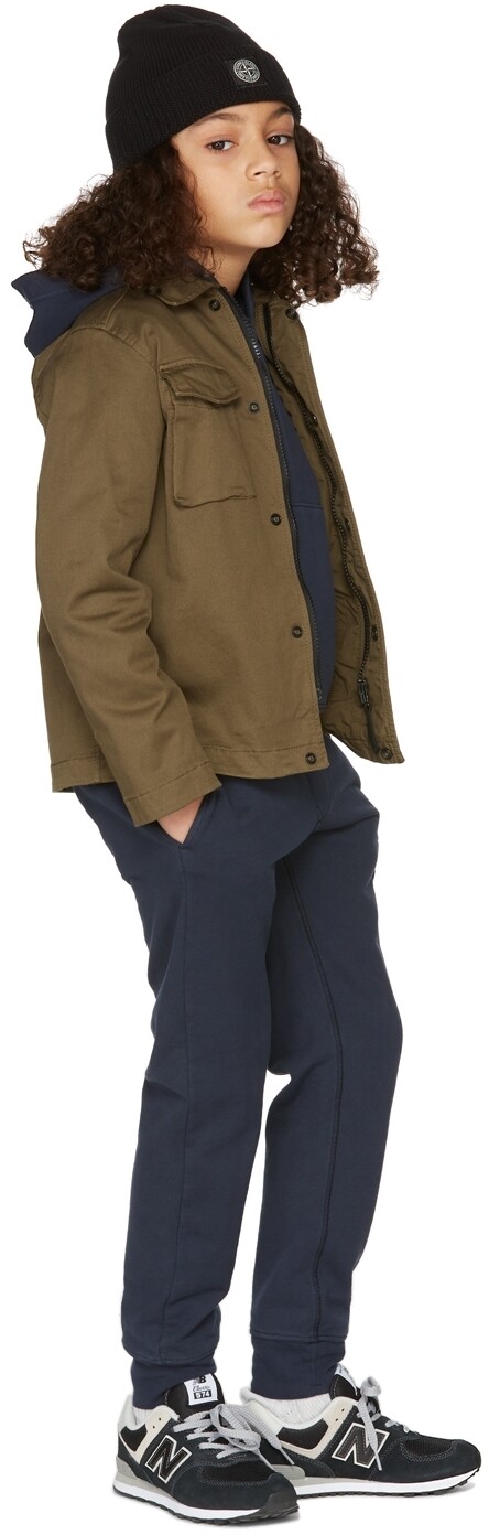 

Детские темно-синие классические домашние брюки Stone Island Junior, Синий, Детские темно-синие классические домашние брюки Stone Island Junior