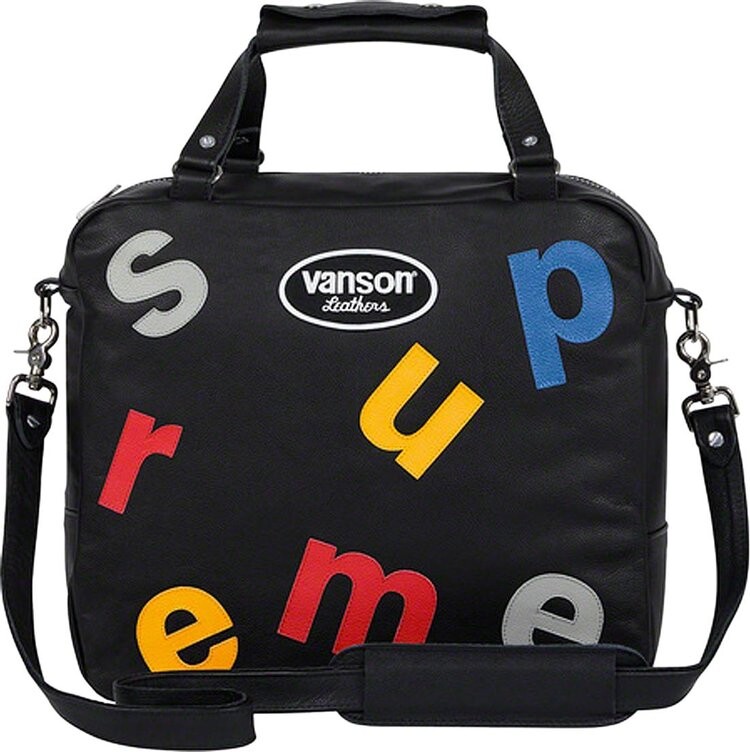 

Сумка Supreme x Vanson Leathers Letters Bag Black, черный