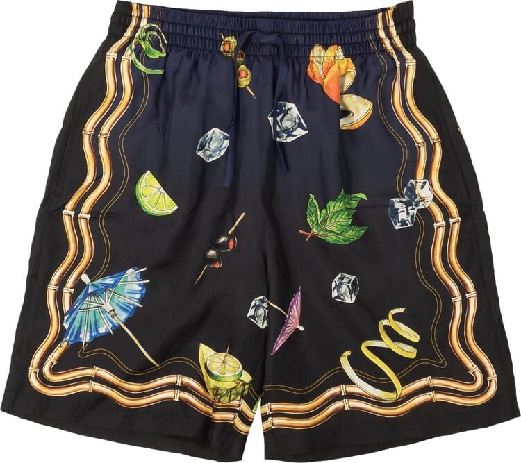 

Шорты Casablanca Club Nuit Silk Shorts 'Navy', синий