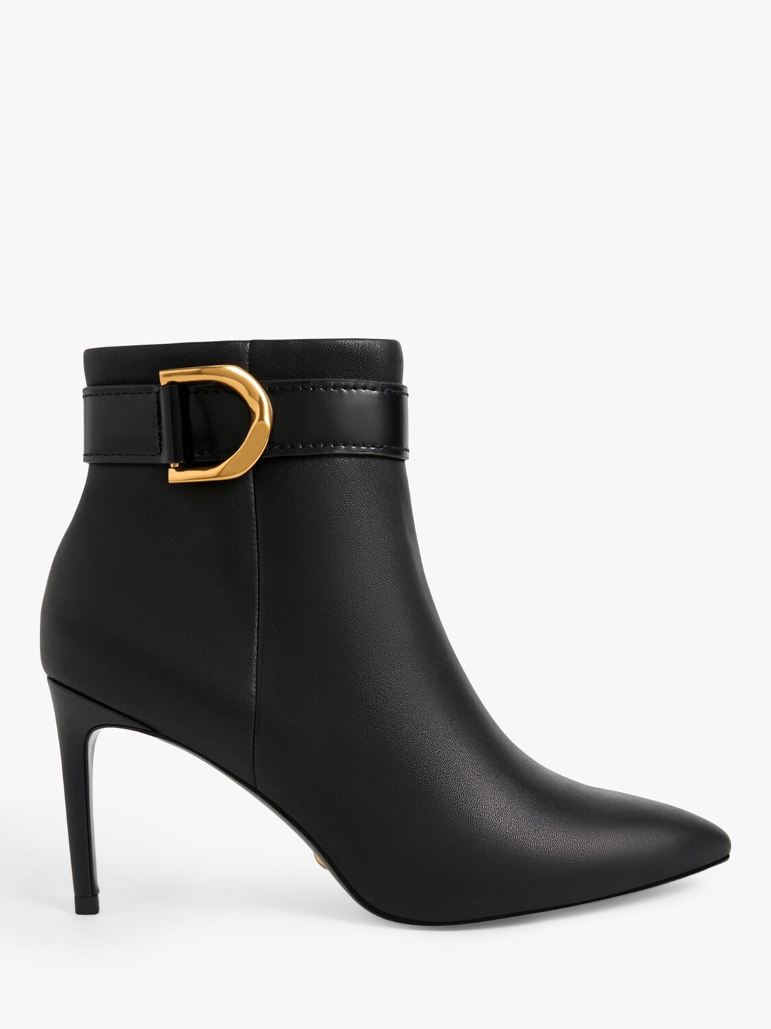 

Кожаные ботинки CHARLES & KEITH на каблуке с пряжкой, черные