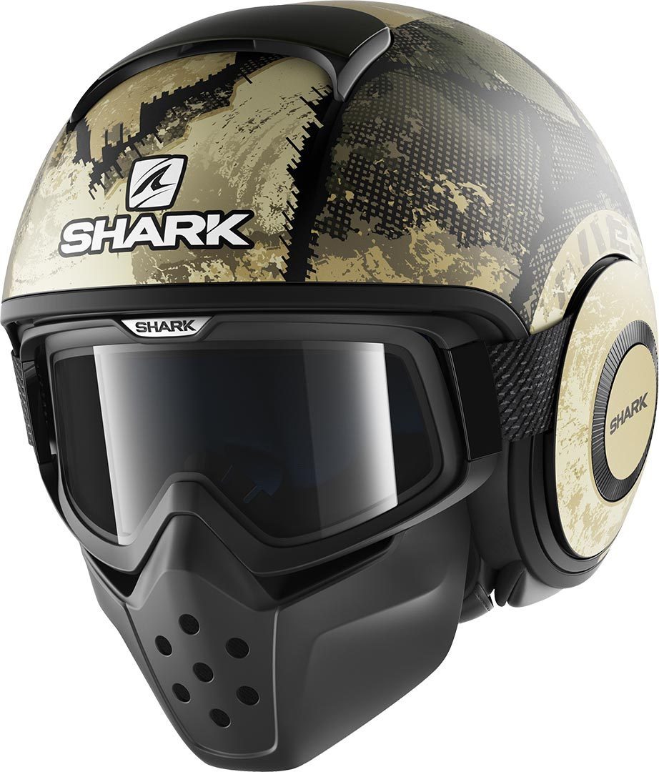Шлем Shark Drak Evok Mat с логотипом, песочный shark drak tribute mat rm реактивный шлем серый желтый