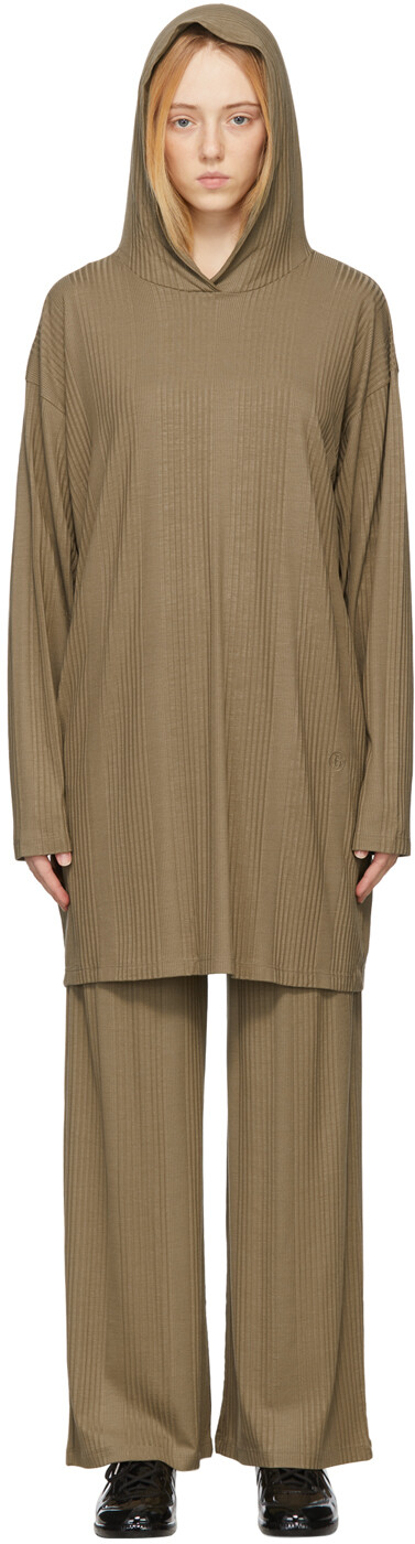 

Платье цвета хаки из джерси MM6 Maison Margiela