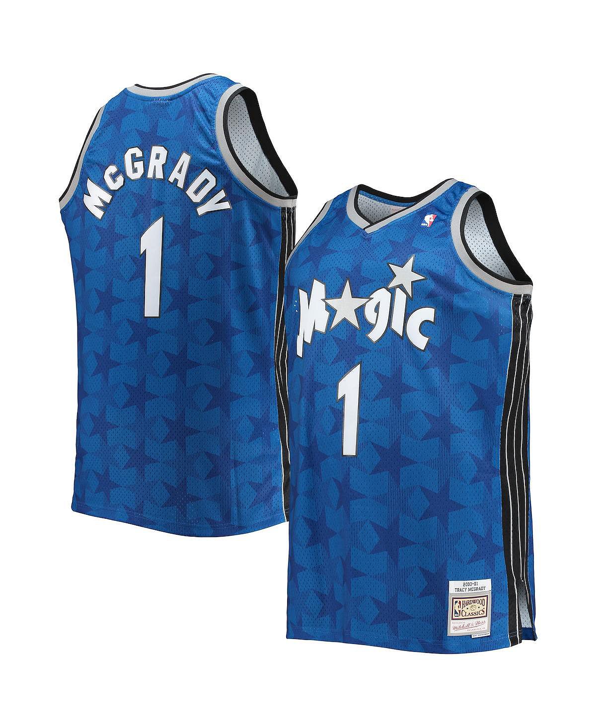 Мужская футболка tracy mcgrady blue orlando magic big and tall 2000-01 hardwood classics swingman jersey Mitchell & Ness, синий