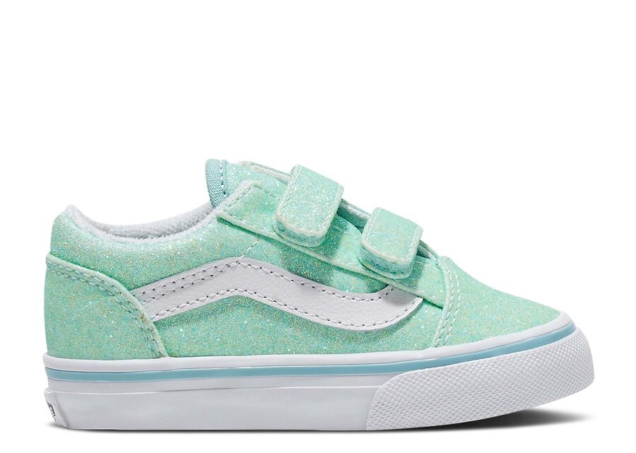 

Кроссовки Vans Old Skool V Toddler 'Glitter - Pastel Blue', синий