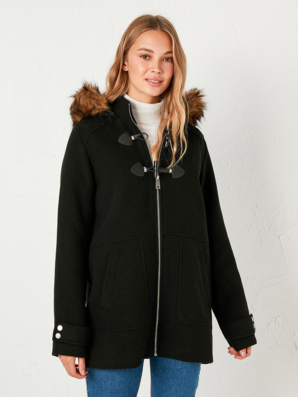 

Женское пальто с капюшоном и длинными рукавами Cachet LCW Casual