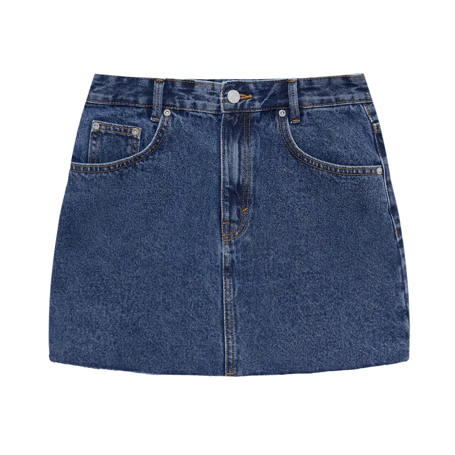 

Юбка Pull&Bear Basic Denim Mini, темно-синий