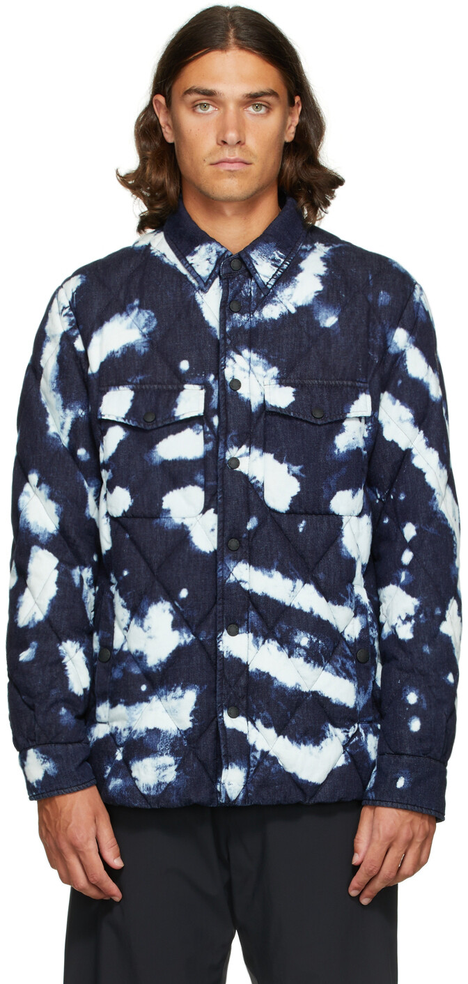 

Синяя пуховая куртка из бриера Moncler Grenoble, Синий