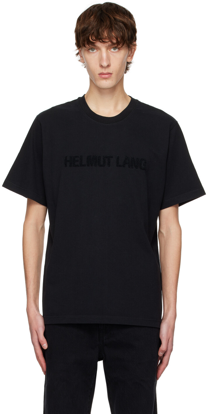 

Черная флокированная футболка Helmut Lang