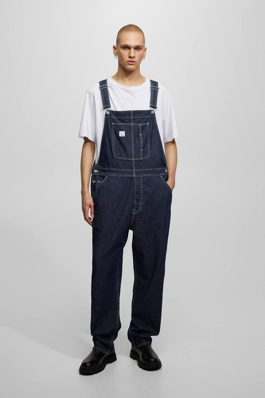 

Джинсовый длинный комбинезон синего цвета Pull&Bear, индиго