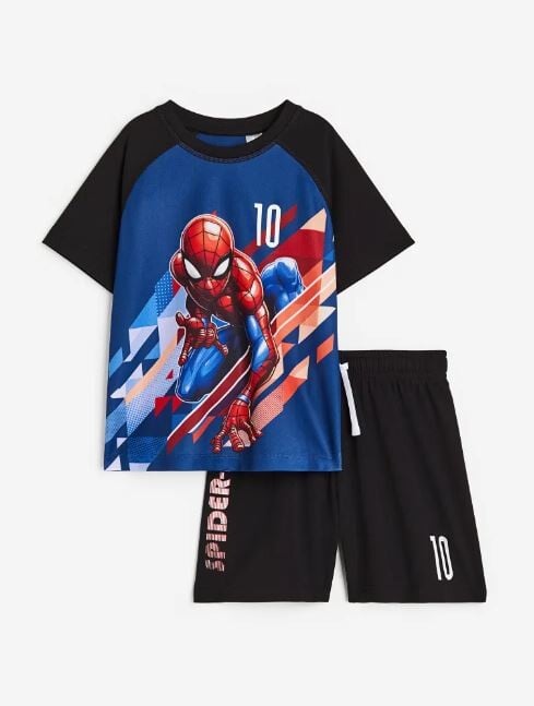

Футбольный костюм с принтом H&M Kids Spider Man Print, черный
