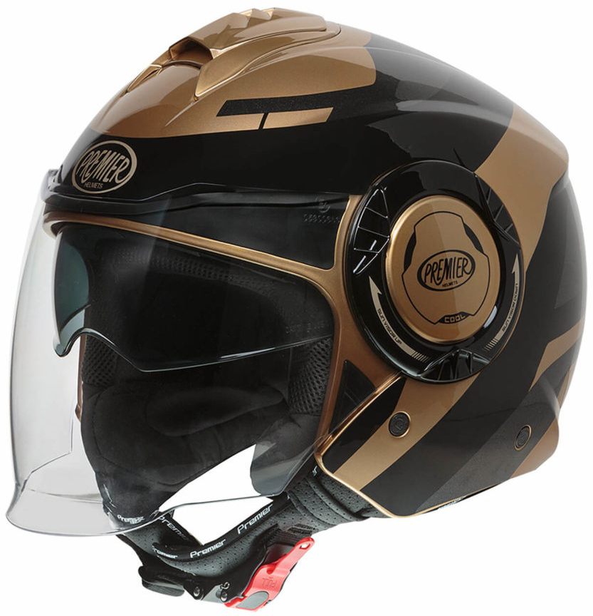 Шлем мотоциклетный Premier Cool OPT 19, коричневый