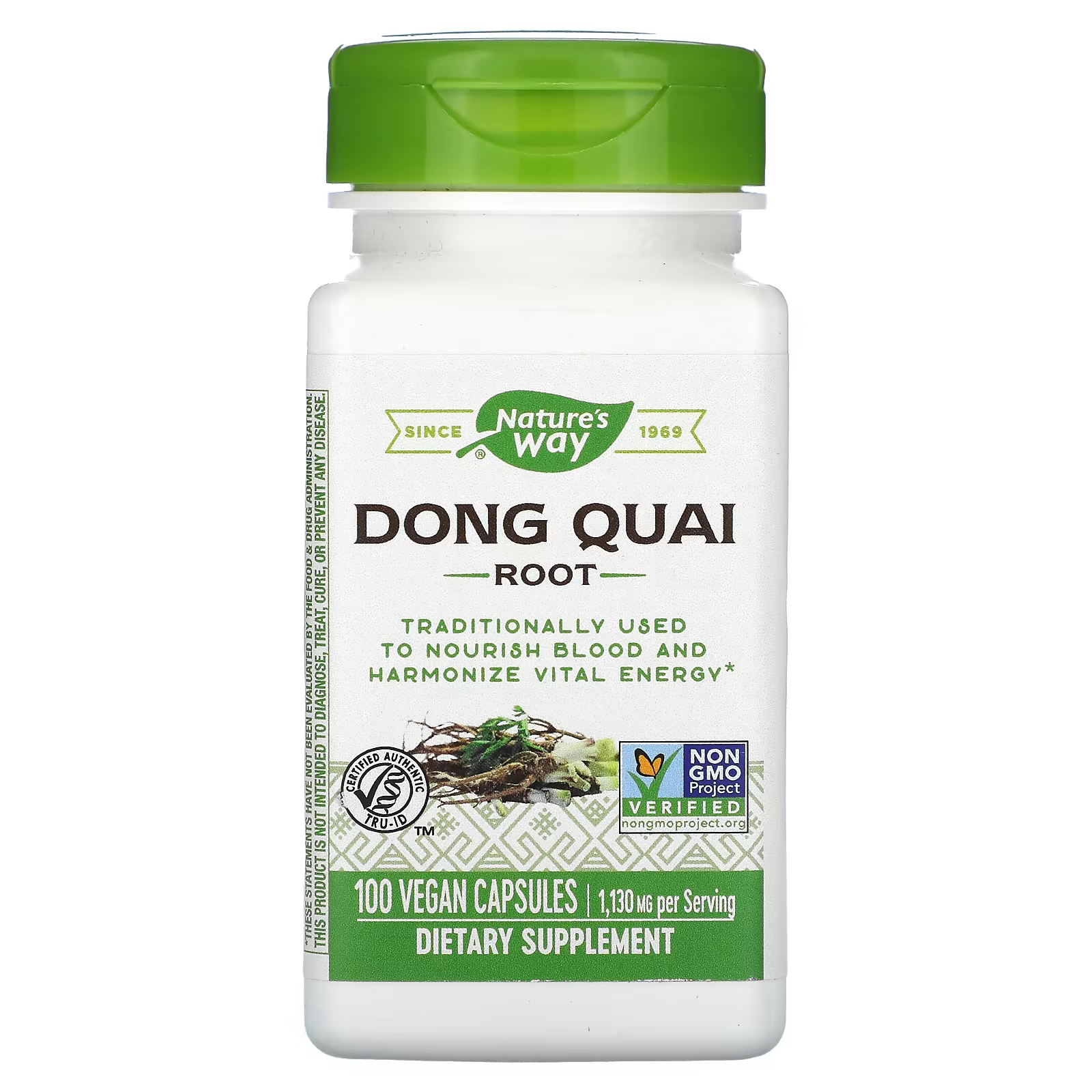 Пищевая добавка Nature's Way Dong Quai Root 1130 мг, 100 веганских капсул биологически активная добавка solgar dong quai root extract 100 шт