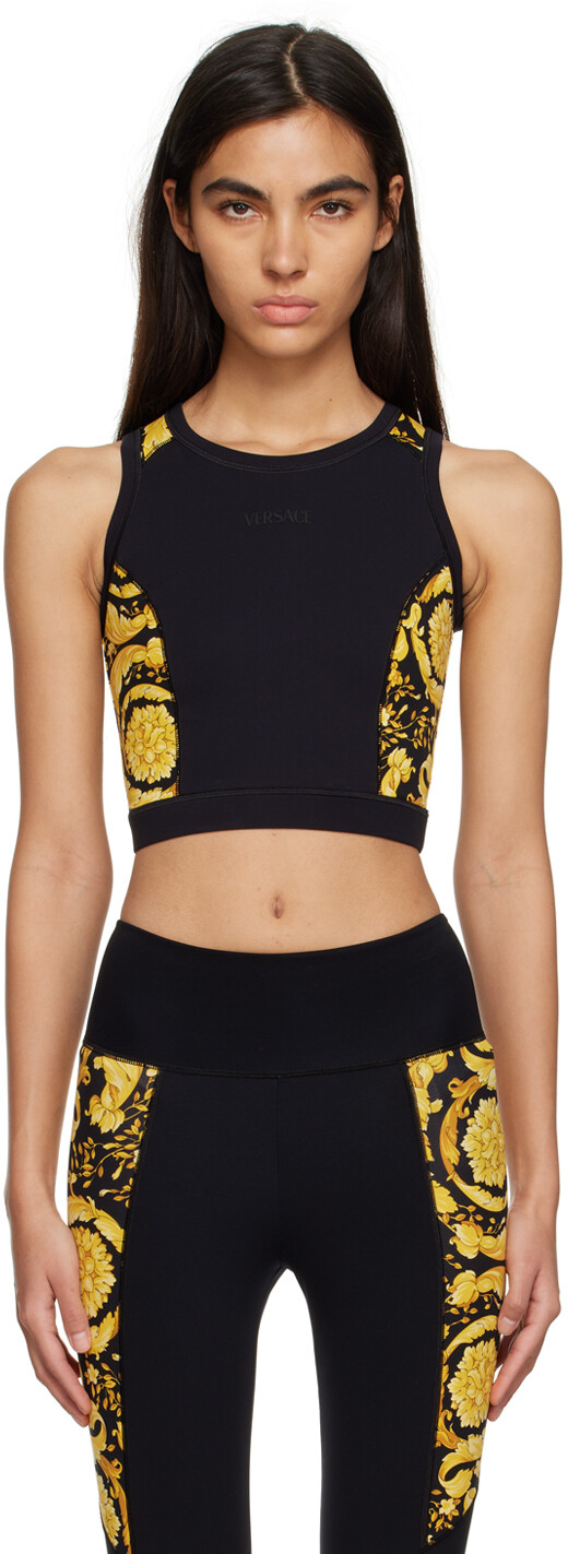 

Черно-золотой топ Barocco Versace Underwear, Черный, Черно-золотой топ Barocco Versace Underwear