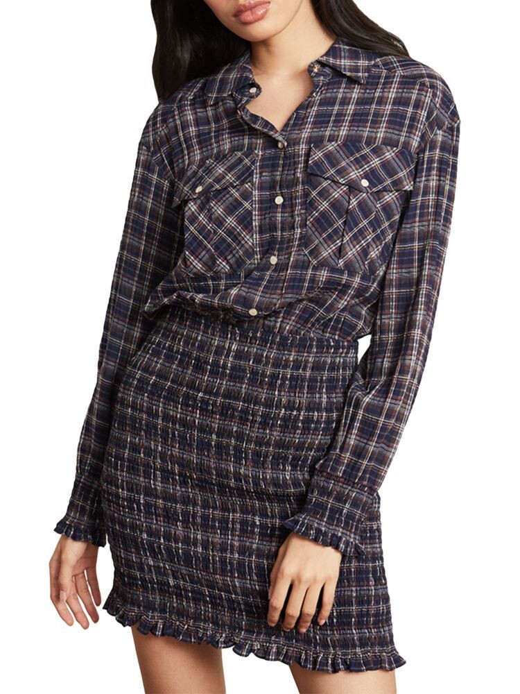 

Клетчатое мини-платье Melnar Veronica Beard, цвет Navy Multi