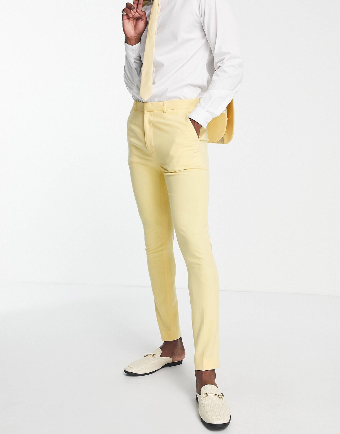 

Желтые брюки суперскинни ASOS DESIGN, Желтый