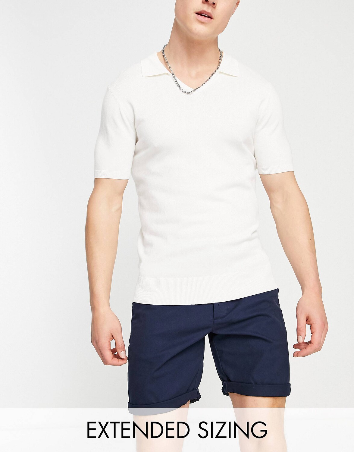

Темно-синие узкие шорты чинос ASOS DESIGN