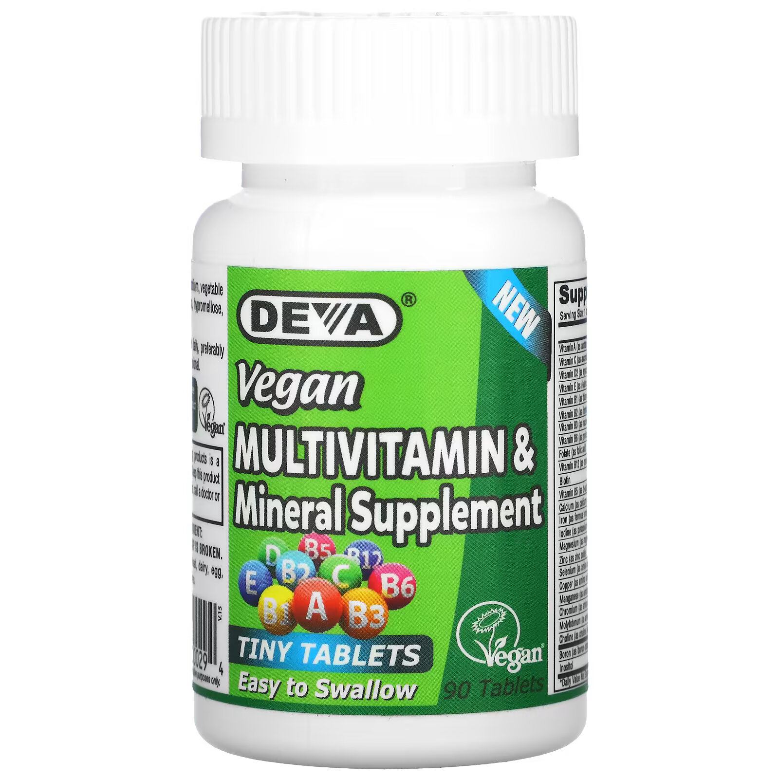 Deva, мультивитаминная и минеральная добавка, для веганов, 90 таблеток