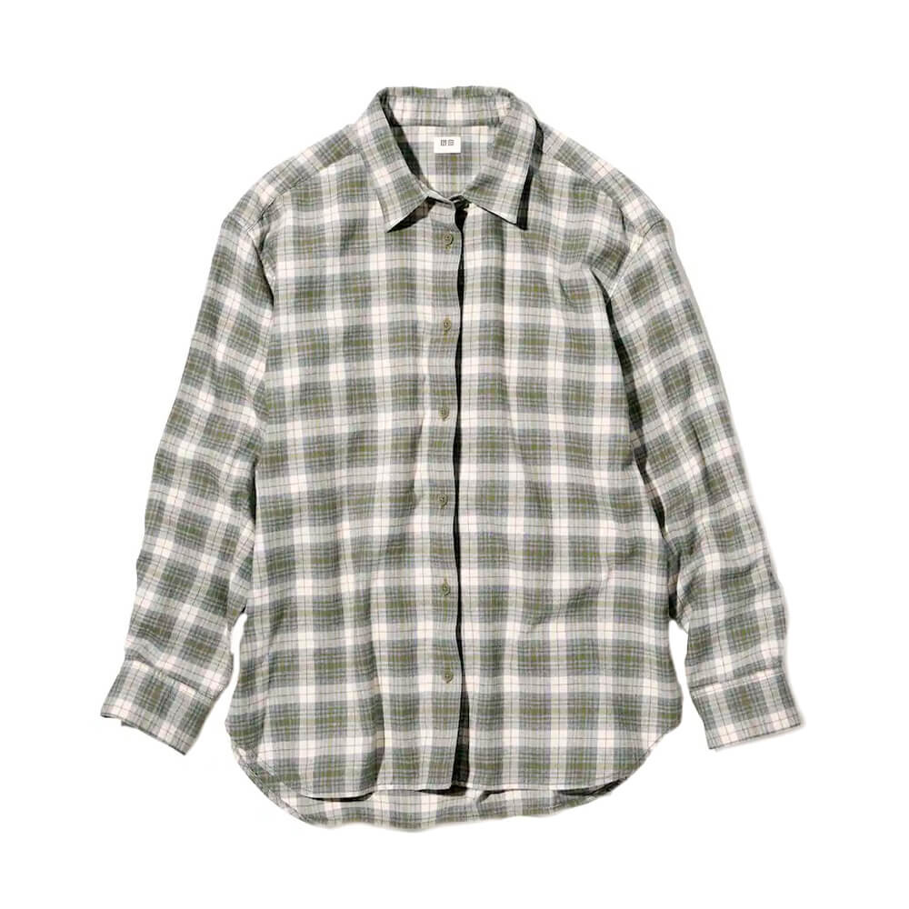 

Рубашка Uniqlo Flannel Checked Long Sleeved, серый