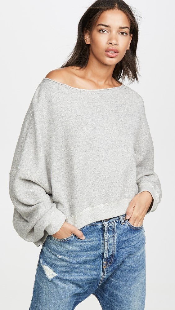 

Толстовка R13 Off Shoulder Patti, серый
