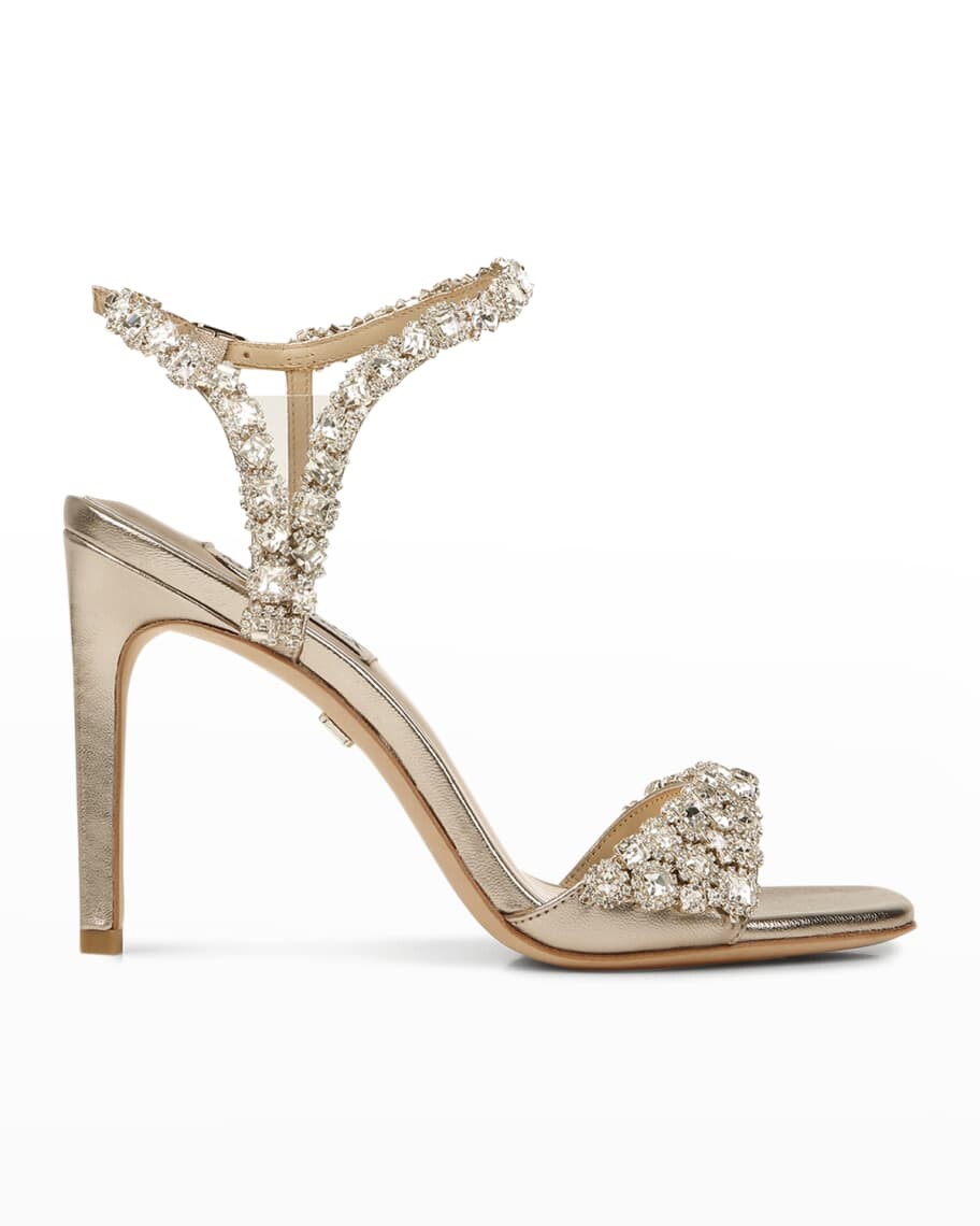 

Сандалии на шпильке с металлизированными кристаллами Galia Badgley Mischka