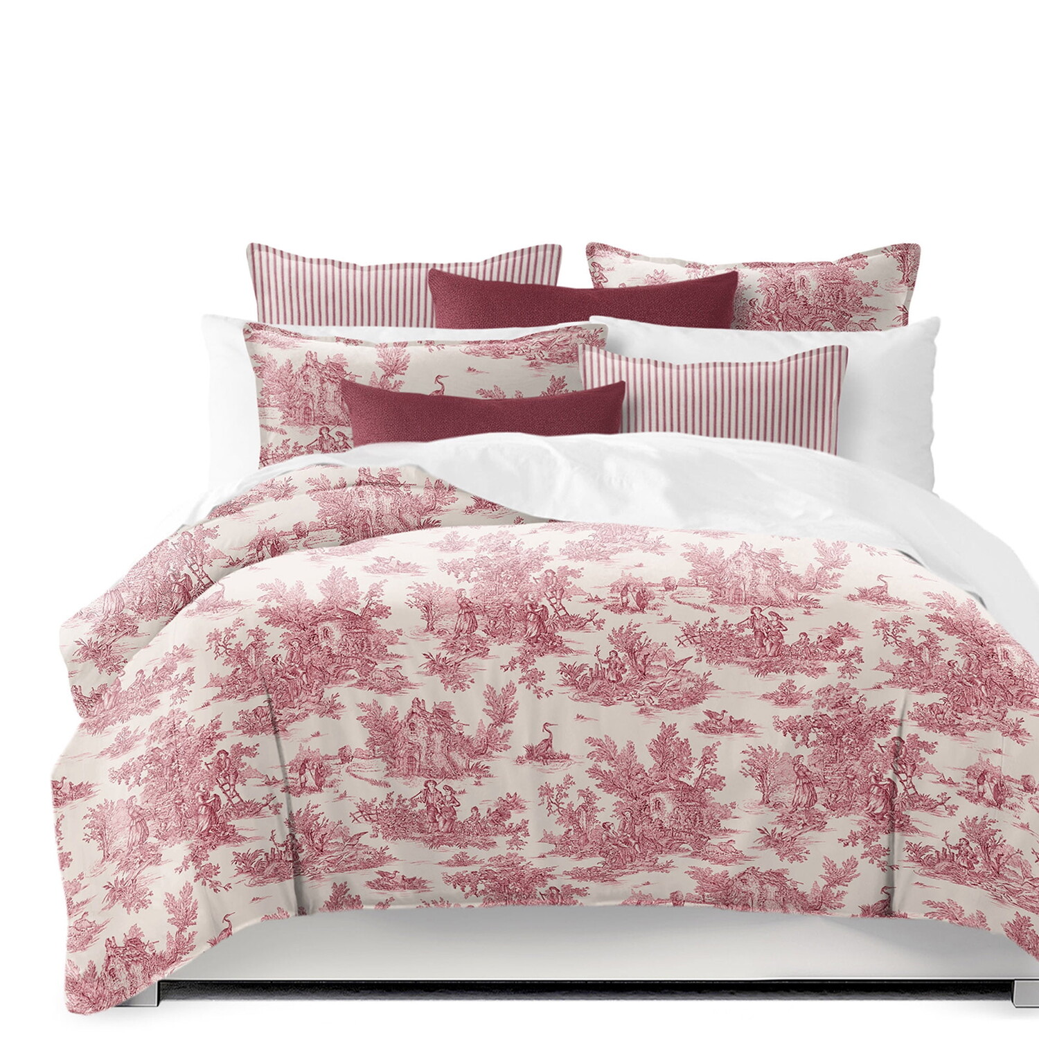 

Комплект пододеяльников Boucler Twin 6ix Tailors Fine Linens, бело-кремовый / розовый