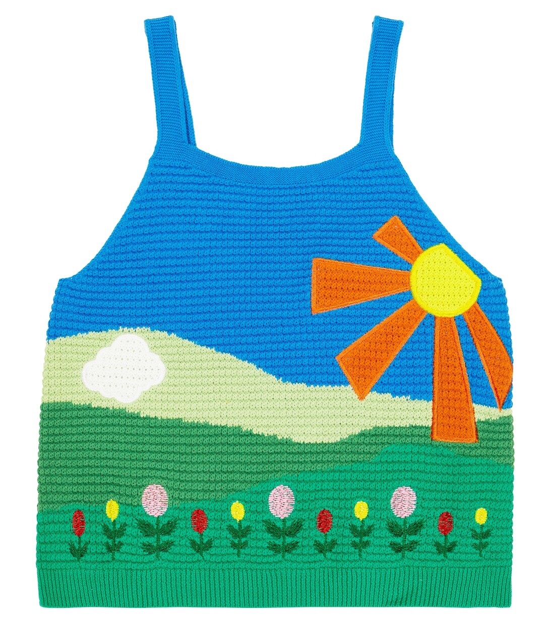 

Хлопковый топ интарсия Stella McCartney Kids, разноцветный