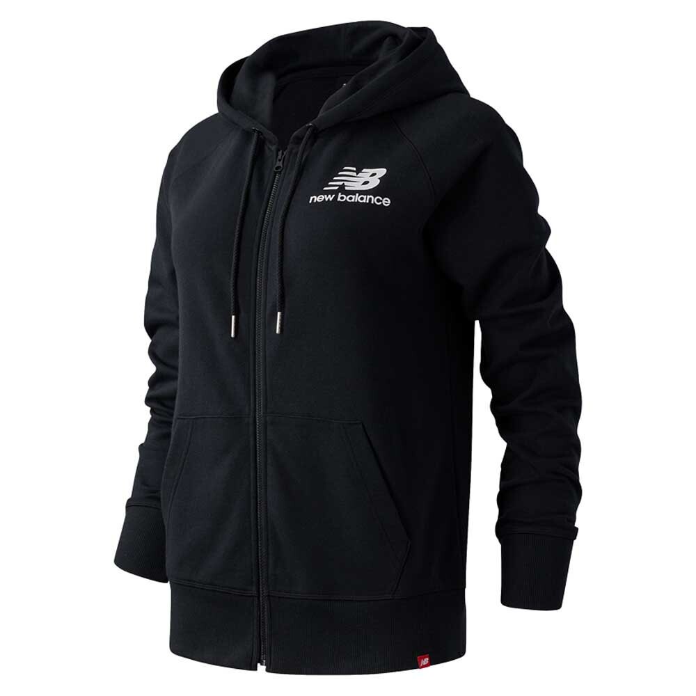 

Толстовка New Balance Essentials Stacked Logo Full Zip, черный