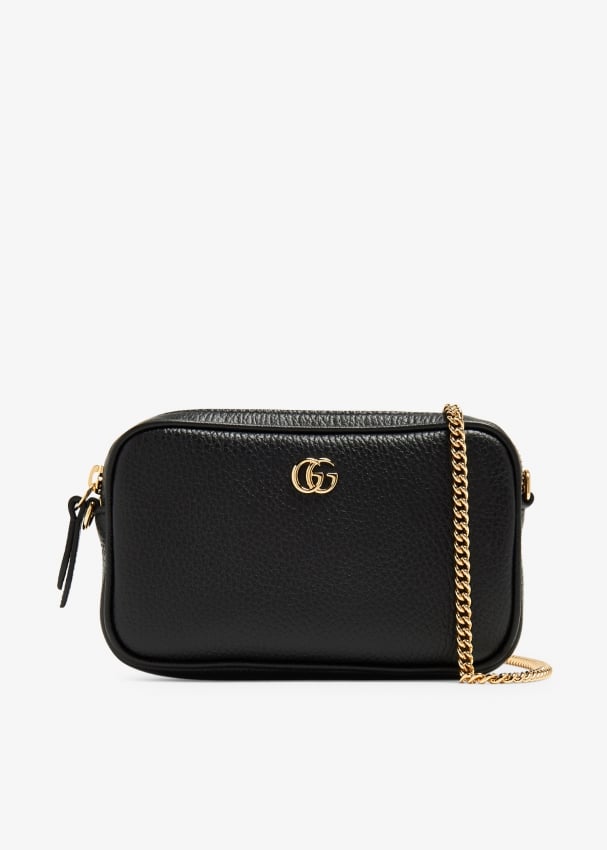 Сумка через плечо Gucci GG Marmont Mini, черный сумка кожаная планшет с цепочкой lmr 7789 18