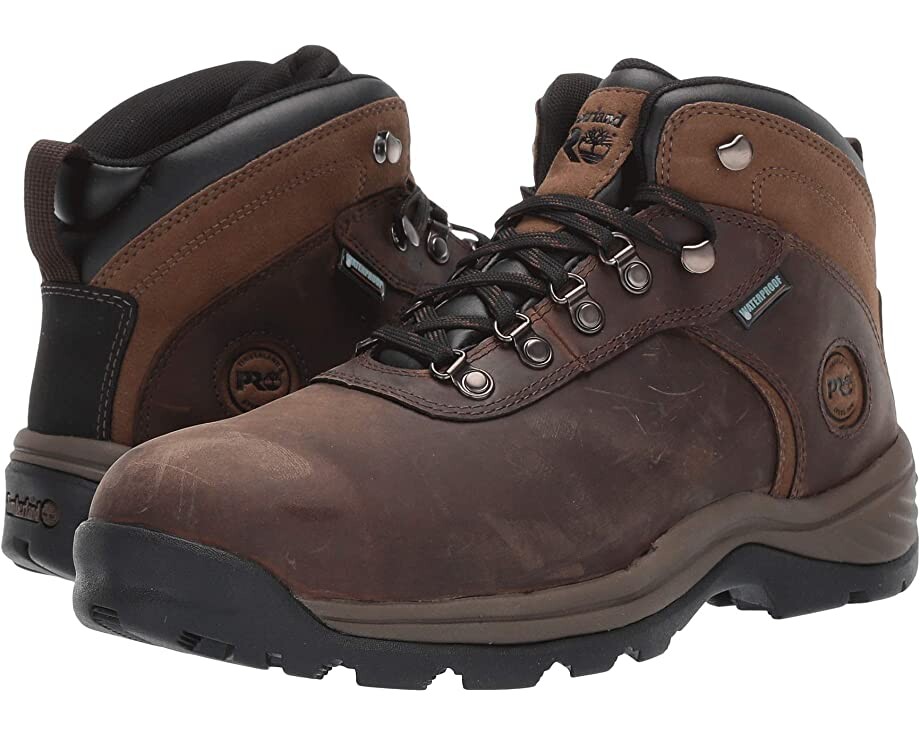 

Ботинки Flume Mid Work Steel Safety Toe Waterproof Timberland PRO, коричневый