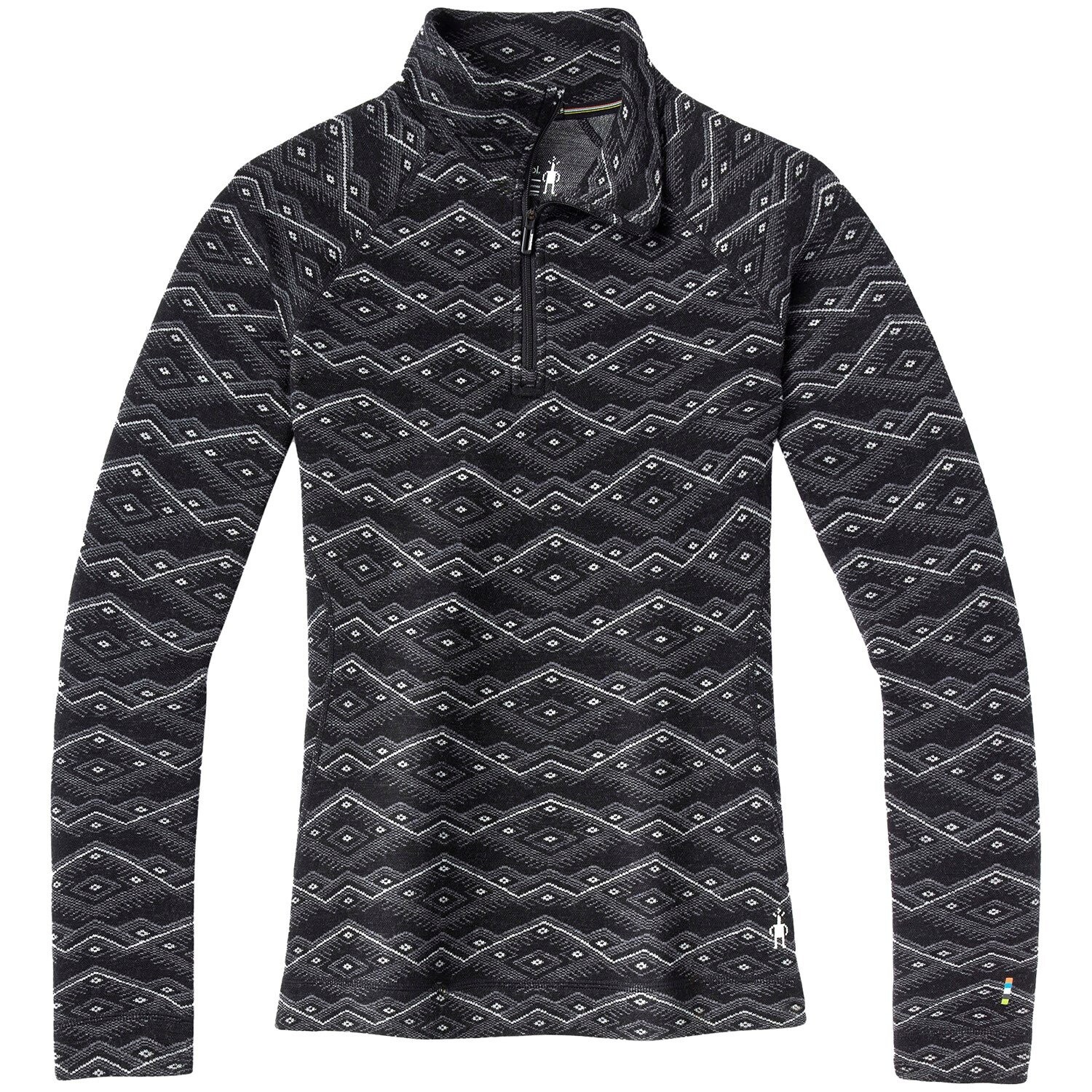 

Топ женский Smartwool Merino 250 Baselayer Pattern, чёрный