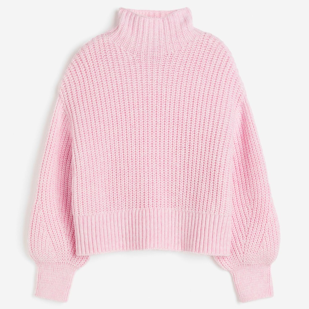 

Свитер H&M Balloon-sleeved, светло-розовый