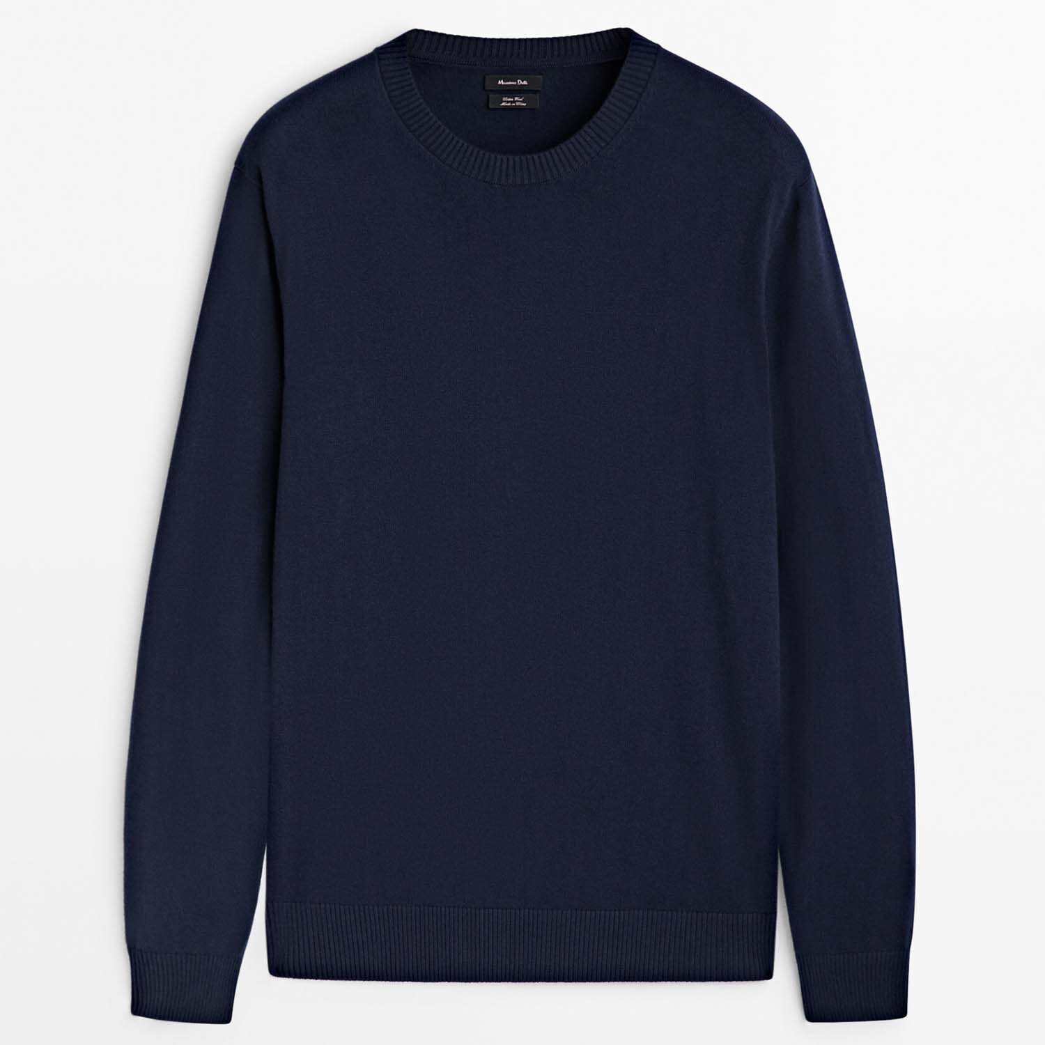 

Свитер Massimo Dutti Crew Neck Knit, темно-синий