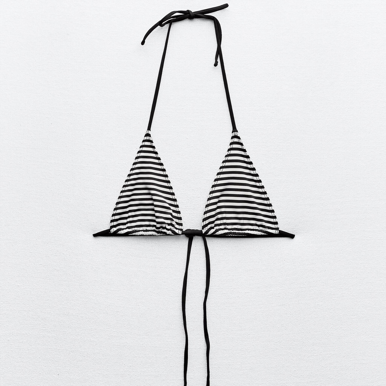 

Топ-бикини Zara Striped Triangle, черный/белый