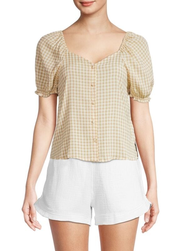 

Топ Тканый NANETTE Lepor Gingham в клетку, tan / yellow