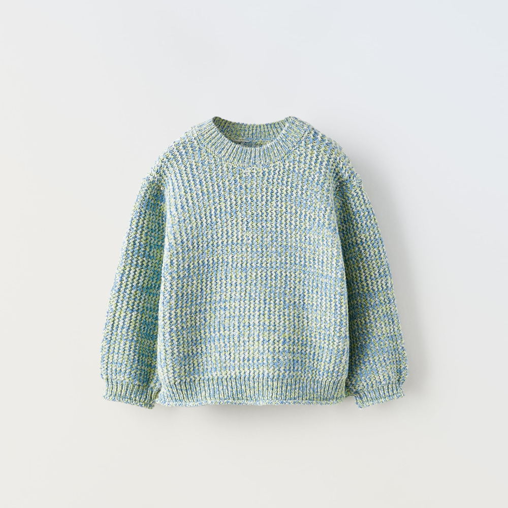 Свитер Zara Knit Blend, зеленый/голубой полутрикотажный свитер zara зеленый голубой